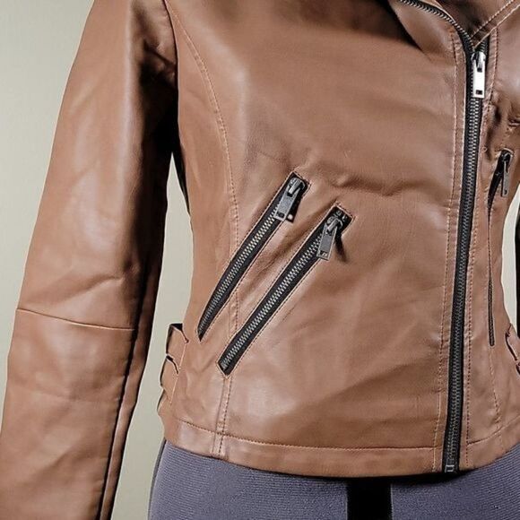 CoffeeShop Juniors' Faux-Leather Moto Jacket Sz XXL - Picture 8 of 13